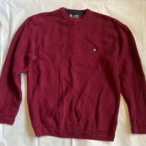 Vintage CHAPS men’s pullover crew neck sweater classic fall/winter Burgandy /red